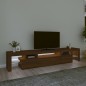 Mobile Porta TV con Luci LED Rovere Marrone 215x36,5x40 cm Mobile Porta TV con Luci LED Rovere Marrone 215x36,5x40 cm