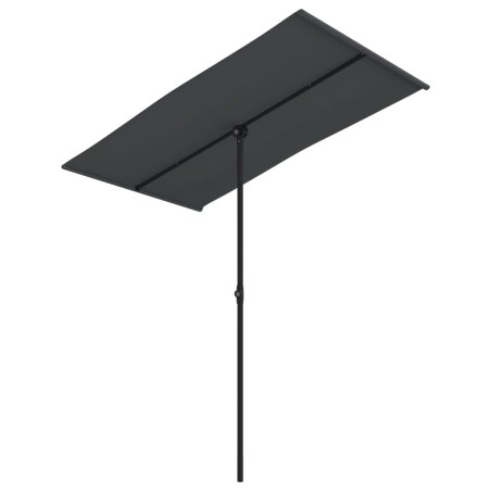 vidaXL Ombrellone da Esterni con Palo in Alluminio 180x110cm Nero 