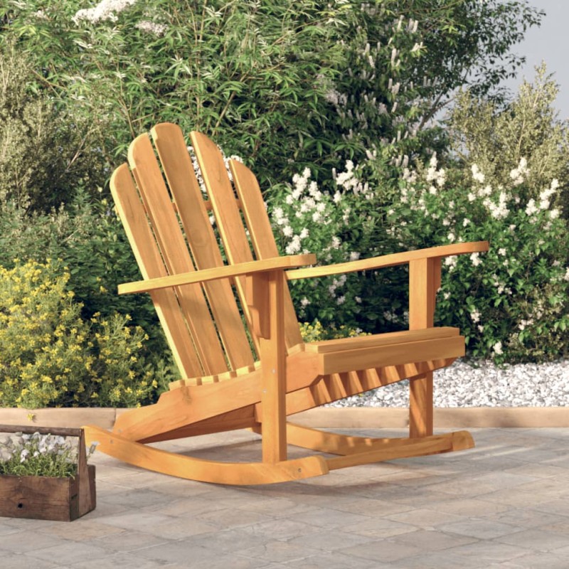 vidaXL Sedia Dondolo Adirondack da Giardino 79x100x103cm Massello Teak vidaXL Sedia Dondolo Adirondack da Giardino 79x100x103cm Massello Teak
