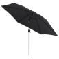 vidaXL Ombrellone da Esterni con LED e Palo in Acciaio 300 cm Nero vidaXL Ombrellone da Esterni con LED e Palo in Acciaio 300 cm Nero