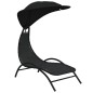 vidaXL Lettino Prendisole Tettuccio Nero 167x80x195cm Tessuto Acciaio vidaXL Lettino Prendisole Tettuccio Nero 167x80x195cm Tessuto Acciaio
