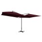 vidaXL Ombrellone Doppio con Palo in Acciaio 250x250 cm Rosso Bordò vidaXL Ombrellone Doppio con Palo in Acciaio 250x250 cm Rosso Bordò