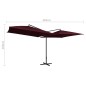 vidaXL Ombrellone Doppio con Palo in Acciaio 250x250 cm Rosso Bordò vidaXL Ombrellone Doppio con Palo in Acciaio 250x250 cm Rosso Bordò