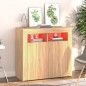 vidaXL Credenza con Luci LED Rovere Sonoma 80x35x75 cm vidaXL Credenza con Luci LED Rovere Sonoma 80x35x75 cm