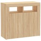 vidaXL Credenza con Luci LED Rovere Sonoma 80x35x75 cm vidaXL Credenza con Luci LED Rovere Sonoma 80x35x75 cm