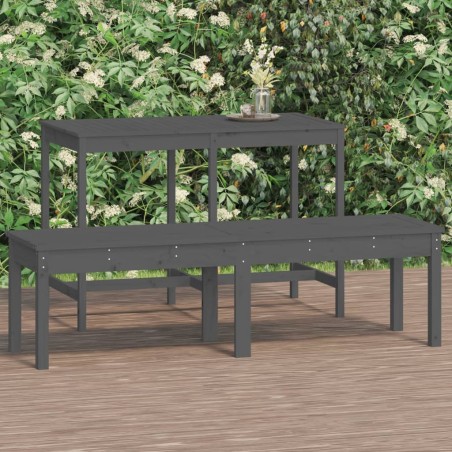 vidaXL Panca Giardino 2 Posti Grigia 159,5x44x45cm Legno Massello Pino