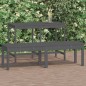 vidaXL Panca Giardino 2 Posti Grigia 159,5x44x45cm Legno Massello Pino