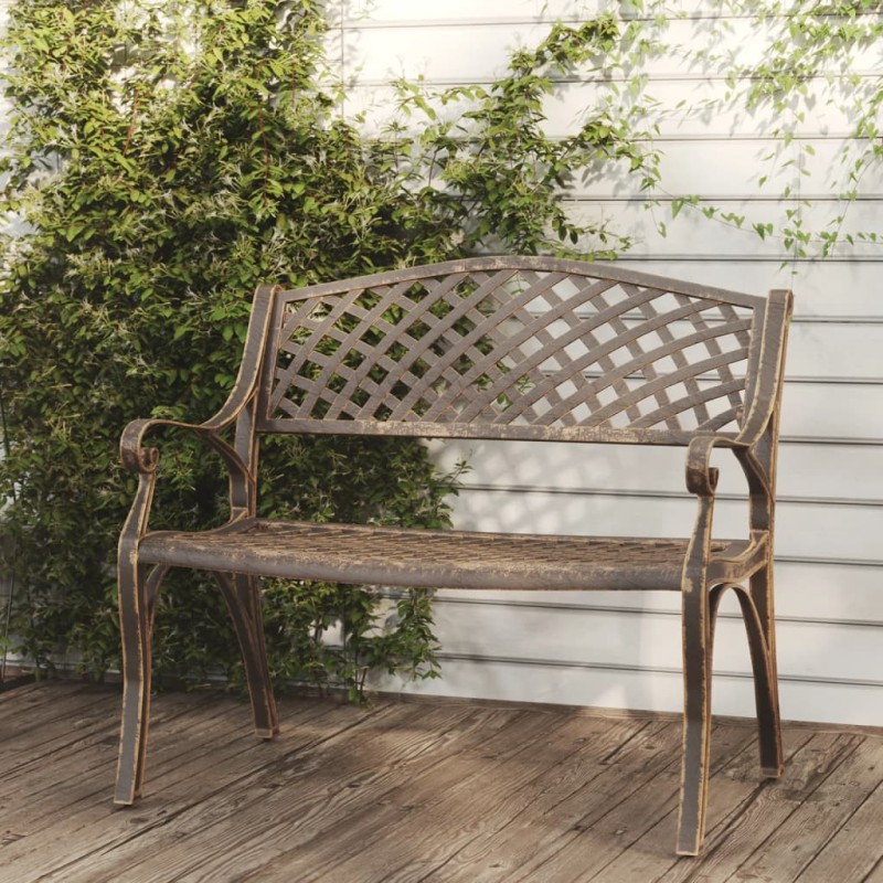 Panchina da Giardino 102 cm in Alluminio Pressofuso Bronzo Panchina da Giardino 102 cm in Alluminio Pressofuso Bronzo