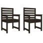 vidaXL Sedie da Giardino 2pz Nere 60x48x91 cm Legno Massello di Pino vidaXL Sedie da Giardino 2pz Nere 60x48x91 cm Legno Massello di Pino