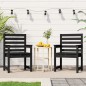 vidaXL Sedie da Giardino 2pz Nere 60x48x91 cm Legno Massello di Pino vidaXL Sedie da Giardino 2pz Nere 60x48x91 cm Legno Massello di Pino