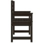 vidaXL Sedie da Giardino 2pz Nere 60x48x91 cm Legno Massello di Pino vidaXL Sedie da Giardino 2pz Nere 60x48x91 cm Legno Massello di Pino