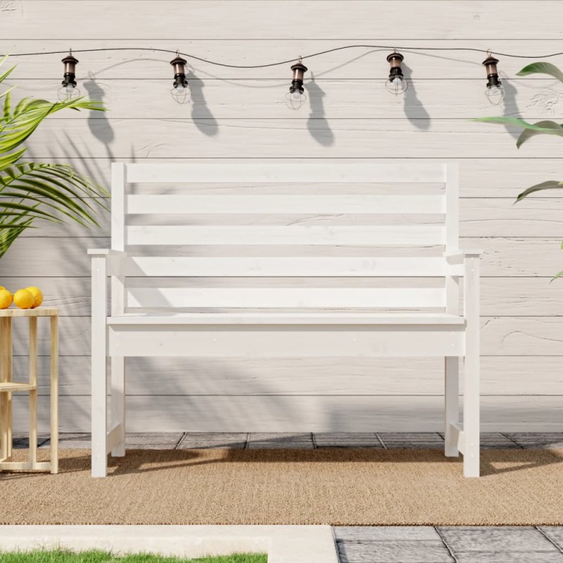vidaXL Panca da Giardino Bianca 109x48x91,5 cm Legno Massello di Pino vidaXL Panca da Giardino Bianca 109x48x91,5 cm Legno Massello di Pino