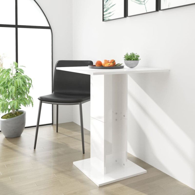 vidaXL Tavolo da Bistrot Bianco Lucido 60x60x75 cm in Truciolato vidaXL Tavolo da Bistrot Bianco Lucido 60x60x75 cm in Truciolato