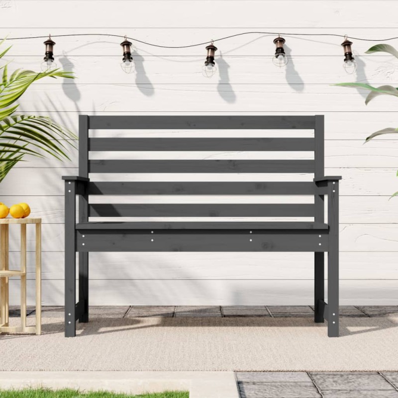 vidaXL Panca da Giardino Grigia 109x48x91,5 cm Legno Massello di Pino