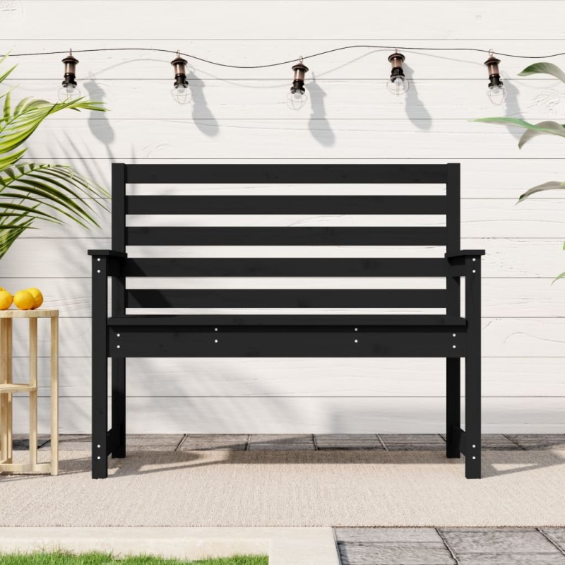 vidaXL Panca da Giardino Nera 109x48x91,5 cm Legno Massello di Pino vidaXL Panca da Giardino Nera 109x48x91,5 cm Legno Massello di Pino