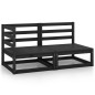 vidaXL Set Divani da Giardino 2 pz Nero in Legno Massello di Pino vidaXL Set Divani da Giardino 2 pz Nero in Legno Massello di Pino
