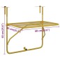 Tavolo da Balcone Oro 60x40 cm in Acciaio Tavolo da Balcone Oro 60x40 cm in Acciaio
