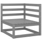 vidaXL Set Divani da Giardino 3 pz Grigi in Legno Massello di Pino