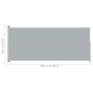 vidaXL Tenda Laterale Retrattile per Patio 180x500 cm Grigia vidaXL Tenda Laterale Retrattile per Patio 180x500 cm Grigia