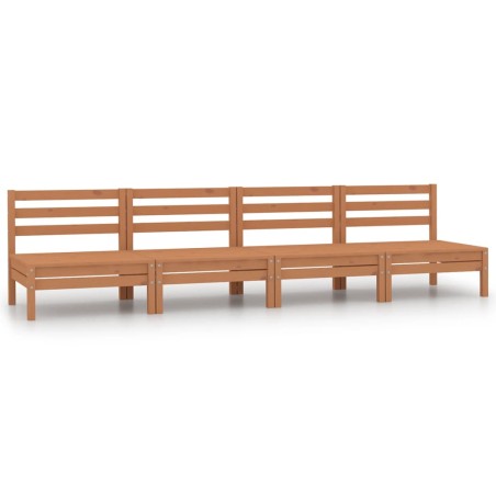 vidaXL Divani Centrali da Giardino 4pz Ambra in Legno Massello di Pino