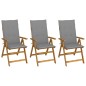 vidaXL Sedie da Giardino Pieghevoli 3pz con Cuscini Acacia Massello vidaXL Sedie da Giardino Pieghevoli 3pz con Cuscini Acacia Massello