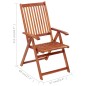 vidaXL Sedie da Giardino Pieghevoli 3pz con Cuscini Acacia Massello vidaXL Sedie da Giardino Pieghevoli 3pz con Cuscini Acacia Massello
