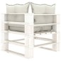 vidaXL Set Salotto da Giardino su Pallet 8 pz e Cuscini Beige in Legno