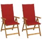 vidaXL Sedie da Giardino Reclinabili 2 pz con Cuscini Massello Acacia vidaXL Sedie da Giardino Reclinabili 2 pz con Cuscini Massello Acacia