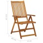 vidaXL Sedie da Giardino Reclinabili 2 pz con Cuscini Massello Acacia vidaXL Sedie da Giardino Reclinabili 2 pz con Cuscini Massello Acacia