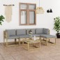 vidaXL Set Salotto Giardino con Cuscini 6 pz in Pino Impregnato vidaXL Set Salotto Giardino con Cuscini 6 pz in Pino Impregnato
