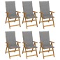 vidaXL Sedie da Giardino Pieghevoli 6 pz con Cuscini Massello Acacia vidaXL Sedie da Giardino Pieghevoli 6 pz con Cuscini Massello Acacia
