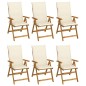 vidaXL Sedie da Giardino Pieghevoli 6 pz con Cuscini Massello Acacia vidaXL Sedie da Giardino Pieghevoli 6 pz con Cuscini Massello Acacia