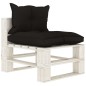 vidaXL Set Salotto da Giardino su Pallet 6pz con Cuscini Neri in Legno vidaXL Set Salotto da Giardino su Pallet 6pz con Cuscini Neri in Legno
