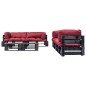 vidaXL Set Divani da Giardino Pallet 6 pz con Cuscini Rossi in Legno vidaXL Set Divani da Giardino Pallet 6 pz con Cuscini Rossi in Legno