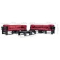 vidaXL Set Divani da Giardino Pallet 6 pz con Cuscini Rossi in Legno vidaXL Set Divani da Giardino Pallet 6 pz con Cuscini Rossi in Legno
