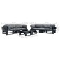 vidaXL Set Divani da Giardino Pallet 6 pz con Cuscini Grigi in Legno vidaXL Set Divani da Giardino Pallet 6 pz con Cuscini Grigi in Legno
