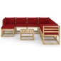 vidaXL Set Salotto Giardino con Cuscini 9 pz in Pino Impregnato vidaXL Set Salotto Giardino con Cuscini 9 pz in Pino Impregnato