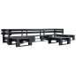 vidaXL Set Divani da Giardino su Pallet 6 pz Cuscini Grigi in Legno
