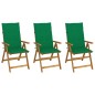vidaXL Sedie da Giardino Pieghevoli 3 pz con Cuscini Acacia Massello vidaXL Sedie da Giardino Pieghevoli 3 pz con Cuscini Acacia Massello