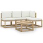 vidaXL Set Salotto da Giardino 5pz con Cuscini Crema