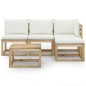 vidaXL Set Salotto da Giardino 5pz con Cuscini Crema
