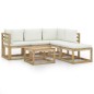vidaXL Set Salotto da Giardino 6 pz con Cuscini Crema vidaXL Set Salotto da Giardino 6 pz con Cuscini Crema