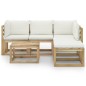 vidaXL Set Salotto da Giardino 6 pz con Cuscini Crema vidaXL Set Salotto da Giardino 6 pz con Cuscini Crema