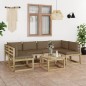 vidaXL Set Salotto Giardino con Cuscini 7 pz in Pino Impregnato vidaXL Set Salotto Giardino con Cuscini 7 pz in Pino Impregnato
