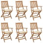 vidaXL Sedie da Giardino Pieghevoli 6 pz con Cuscini Massello Acacia vidaXL Sedie da Giardino Pieghevoli 6 pz con Cuscini Massello Acacia