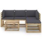 vidaXL Set Salotto da Giardino 6 pz con Cuscini Antracite