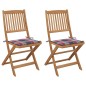 vidaXL Sedie da Giardino Pieghevoli 2 pz con Cuscini Massello Acacia vidaXL Sedie da Giardino Pieghevoli 2 pz con Cuscini Massello Acacia