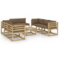 vidaXL Set Salotto Giardino con Cuscini 9 pz in Pino Impregnato vidaXL Set Salotto Giardino con Cuscini 9 pz in Pino Impregnato