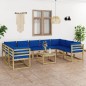 vidaXL Set Salotto Giardino con Cuscini 10 pz in Pino Impregnato vidaXL Set Salotto Giardino con Cuscini 10 pz in Pino Impregnato