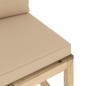 vidaXL Divano Centrale da Giardino con Cuscini Pino Impregnato Verde vidaXL Divano Centrale da Giardino con Cuscini Pino Impregnato Verde
